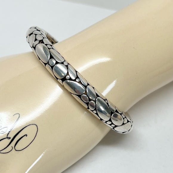 John Hardy Kali “Pebble” Hinged Bangle Bracelet .925 Sterling Silver - Picture 8 of 10